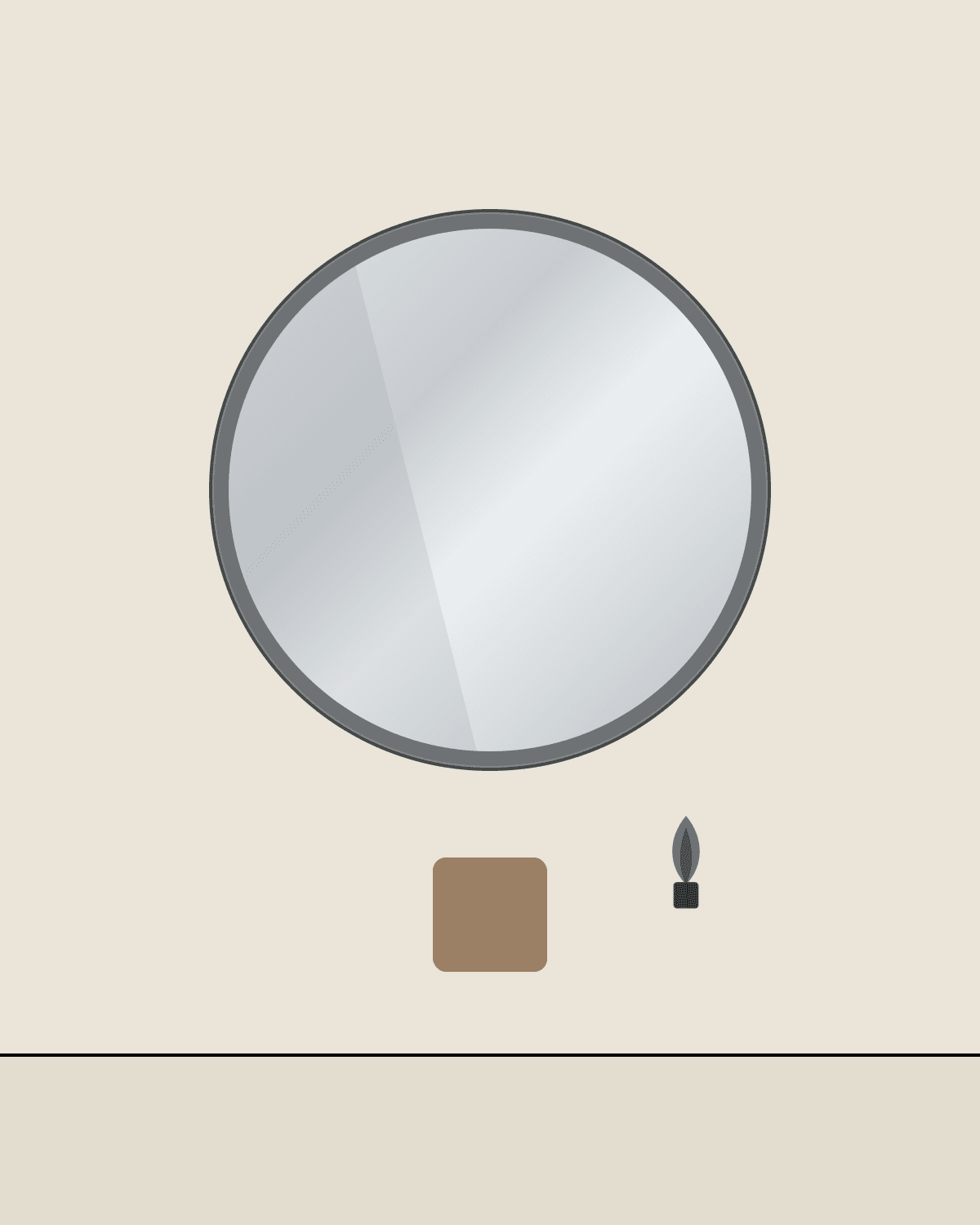 Espejo circular Gris — Vestidor